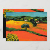 トスカーナの風景 , 青緑黄色オレンジ 招待状 (正面/裏面)