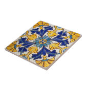 トスカーナの黄色い緑の花のタイル タイル (側面)