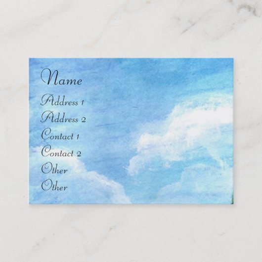 トスカーナの黄色い花畑の単生の木 名刺 (正面)