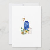 トスカーナひまわり花嫁結婚親の青文字 招待状 (裏面)