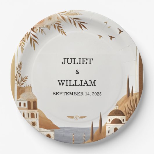 トスカーナイタリアンコーヒーソレカジュアルント結婚ズ ペーパープレート (正面)