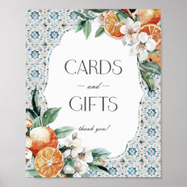 トスカーナイタリアンタイルビーチカードとギフトサイン ポスター