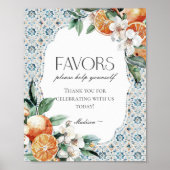 トスカーナイタリアンタイルビーチ沿岸好意サイン ポスター (正面)