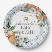 トスカーナイタリアンタイル赤ちゃんシャワーテーブルデコール ペーパープレート (正面)