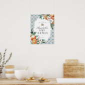 トスカーナイタリアンタイル赤ちゃんシャワー歓迎サイン ポスター (キッチン)