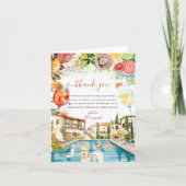 トスカーナイタリアンプールパーティ | スプリッツ ブライダルシャワー サンキューカード (正面)