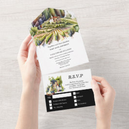 トスカーナイタリアンートスカーンヴィラウォーターカラーワイナリー オールインワン招待状