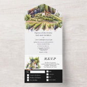 トスカーナイタリアンートスカーンヴィラウォーターカラーワイナリー オールインワン招待状 (内側)