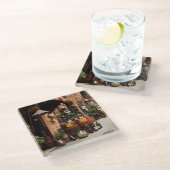 トスカーナイタリアン州モンテプルシアノのワインショップ ガラスコースター (アングル)