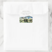 トスカーナエレガントイタリア水彩風景アドレス スクエアシール (バッグ)