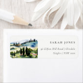 トスカーナエレガントイタリア水彩風景アドレス ラベル (インサイチュ)