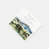 トスカーナエレガントイタリア水彩風景結婚ズ スタンダードカクテルナプキン (角)