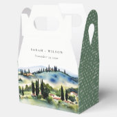 トスカーナエレガントイタリア水彩風景結婚ズ フェイバーボックス (オープン)