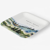 トスカーナエレガントイタリア水彩風景結婚ズ ペーパープレート (傾斜あり)