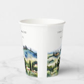 トスカーナエレガントイタリア水彩風景結婚ズ 紙コップ (右)