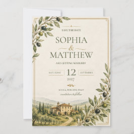 トスカーナオリーブガーデン結婚式Save The Date | イタリア セーブザデート
