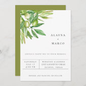 トスカーナオリーブブランチ結婚式招待状 案内状 (正面/裏面)