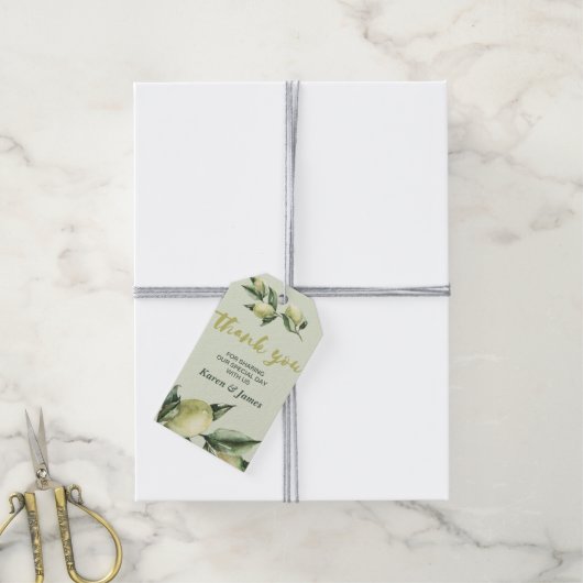 トスカーナオリーブ庭園の結婚式サンキュー ギフトタグ (より糸付き)
