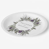 トスカーナオリーブ植物学リース ペーパープレート (アングル)