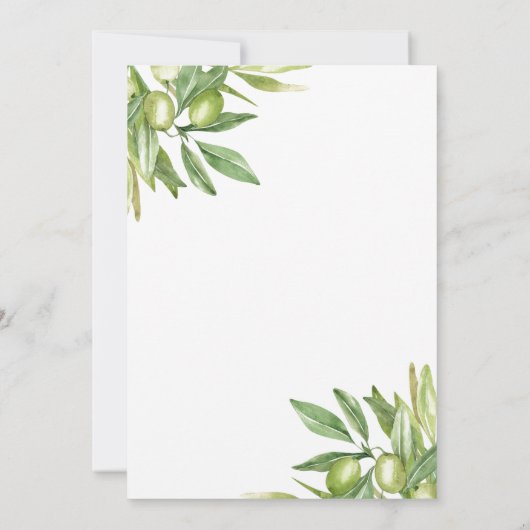 トスカーナオリーブ金ゴールドフレーム結婚式招待状 招待状 (裏面)