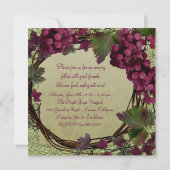 トスカーナオールドワールドヴィンテージ赤い緑ぶどう 招待状 (裏面)