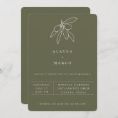 トスカーナオ素朴リーブ結婚式招待状 案内状 (正面/裏面)