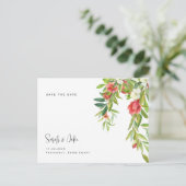 トスカーナカラフルとシンプルの結婚式の日付を保存 ポストカード (スタンド正面)