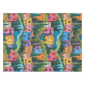 トスカーナカラフルの家 テーブルクロス (正面(横))