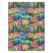 トスカーナカラフルの家 テーブルクロス (正面)