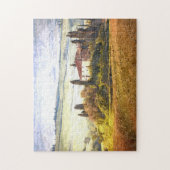 トスカーナカラフルヒルズ風景景観水色 ジグソーパズル (縦)