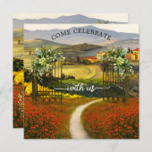 トスカーナカラフルランドスケープ結婚式招待状 招待状 (正面/裏面)