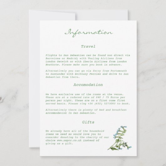 トスカーナスタイル情報カード 招待状 (正面)