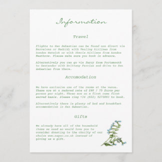 トスカーナスタイル情報カード 招待状