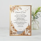 トスカーナスタイル イタリアン コーヒー ソレント リハーサル ディナー 招待状 (スタンド正面)