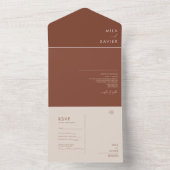 トスカーナテラコッタ |モダンオールインワン結婚ズ オールインワン招待状 (内側)