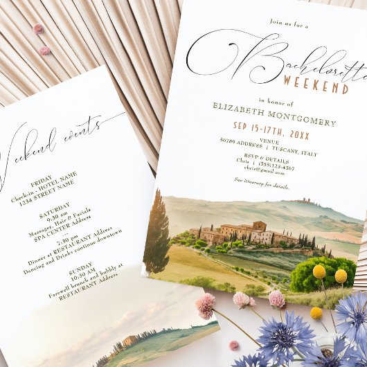 トスカーナバチェロレッテ週末旅行の日程 招待状