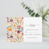 トスカーナフローラ開花水彩結婚の 出欠カード (スタンド正面)