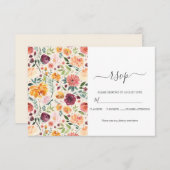 トスカーナフローラ開花水彩結婚の 出欠カード (正面/裏面)