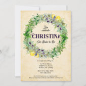 トスカーナリースレモンハーブブライダルシャワー 招待状 (正面)