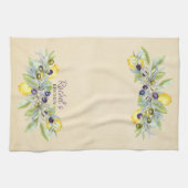 トスカーナレモンのオリーブ キッチンタオル (横)