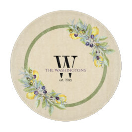 トスカーナレモンズオリーブ丸キッチン カッティングボード