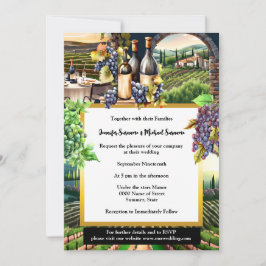 トスカーナワイナリーアルフレスコのテーブルブドウ畑シック 招待状