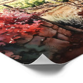 トスカーナワイナリーウォーターカラーアート ポスター (角)