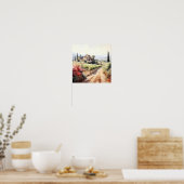 トスカーナワイナリーウォーターカラーアート ポスター (キッチン)