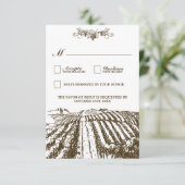 トスカーナワイナリー素朴ビネヤードウェディングRSVPカード 出欠カード (スタンド正面)