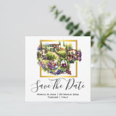 トスカーナヴィイタリアンラズワイナリーイタリアヴィノ水彩 招待状 (スタンド正面)