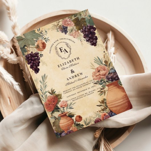 トスカーナヴィネヤール素朴お祝い 招待状