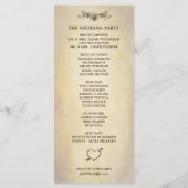 トスカーナヴィンテージワイナリーヴィネヤード結婚式 プログラム (裏面)