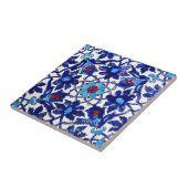 トスカーナヴィンテージ赤い花模様のタイル タイル (側面)