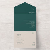 トスカーナヴェルデ |モダンミニマ結婚リスト オールインワン招待状 (内側)